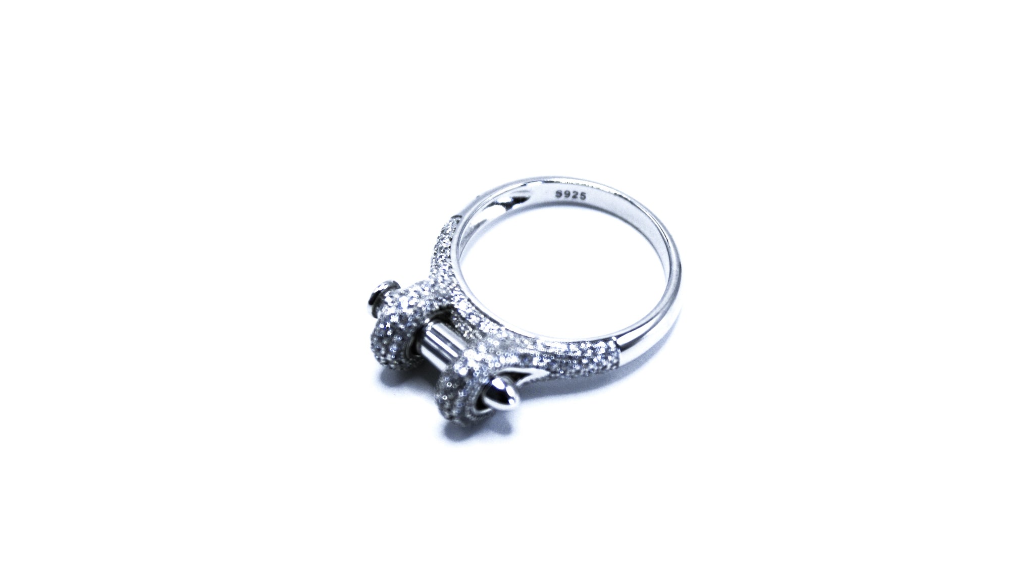 Bang Bang bullet finger ring, Sterling Silver 925 Diamond style Zircon