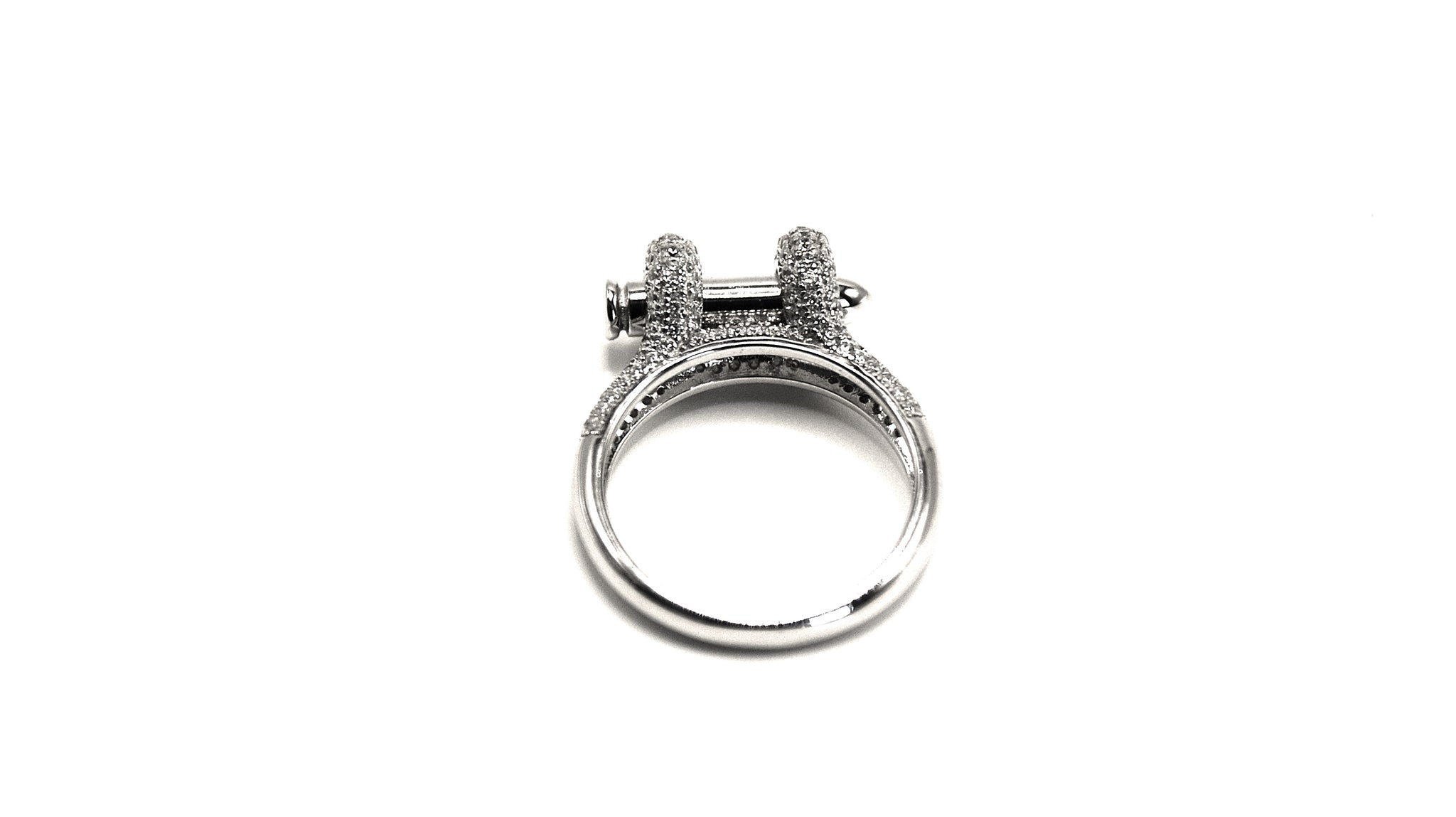 Bang Bang bullet finger ring, Sterling Silver 925 Diamond style Zircon