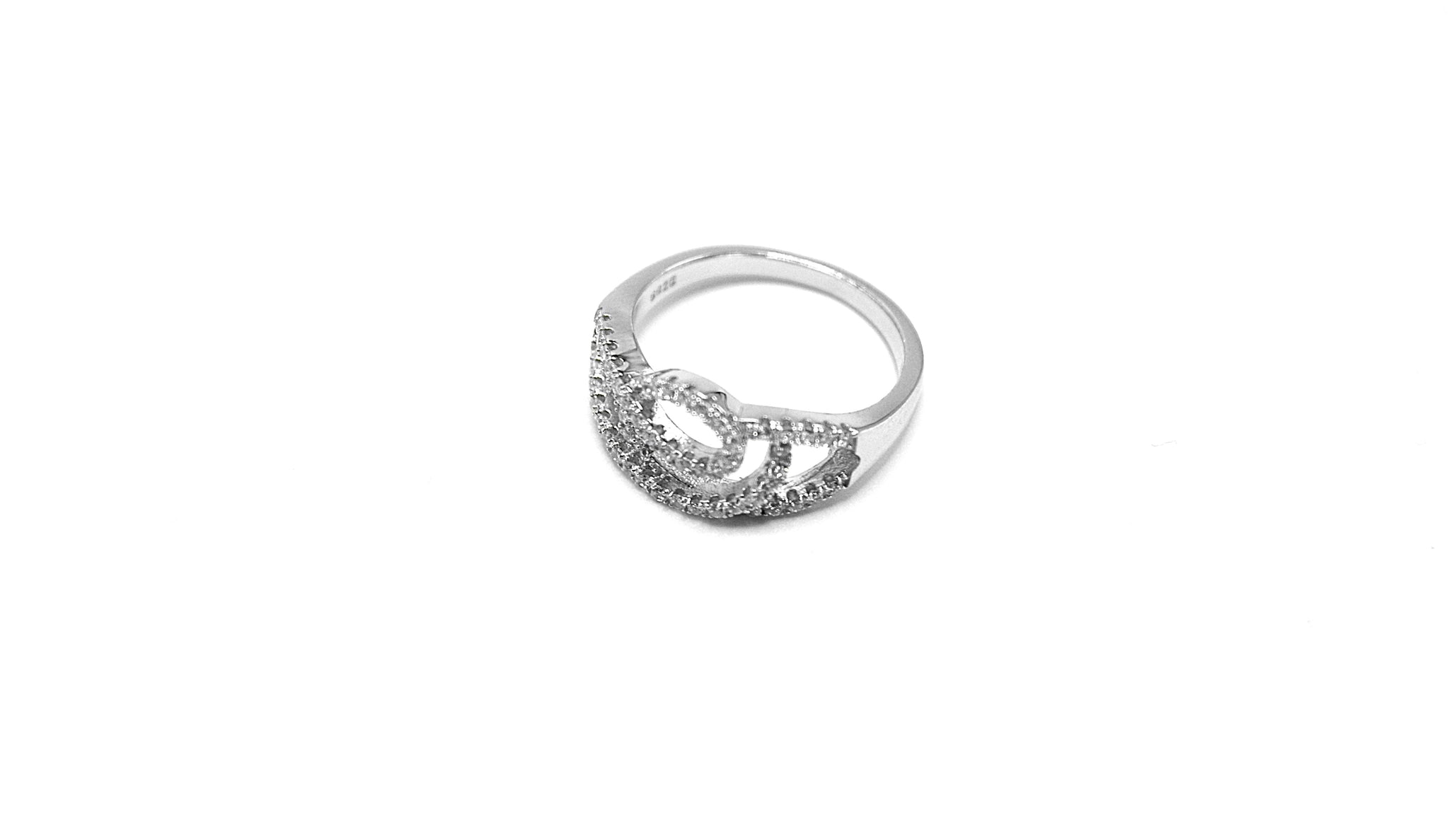 Spiral Shape Sterling Silver 925 with white Cubic Zircon