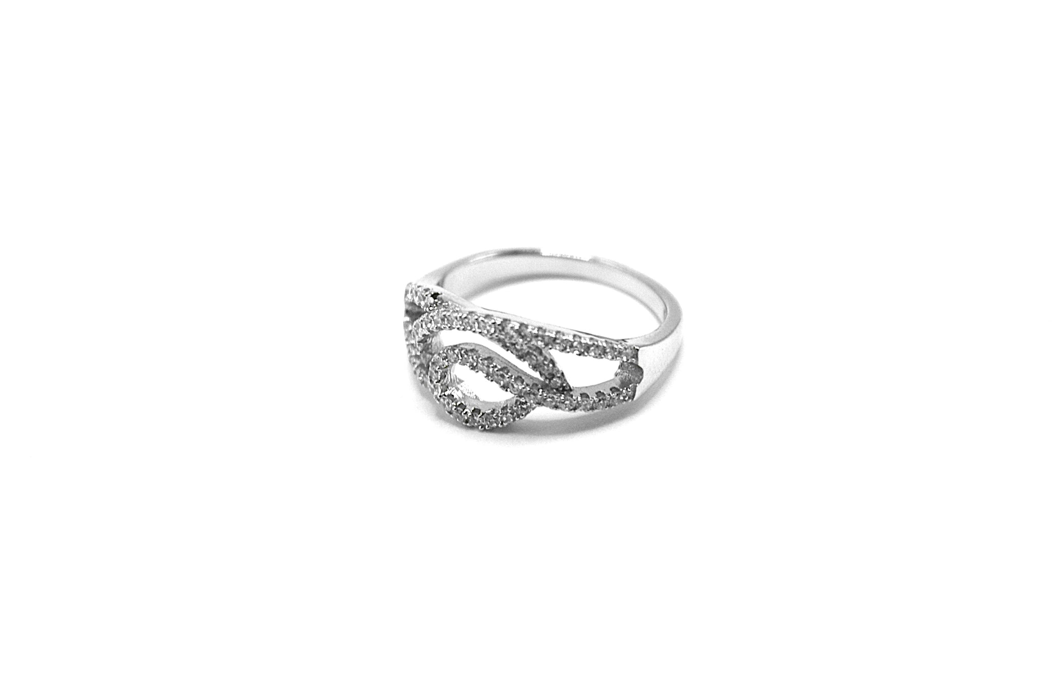 Spiral Shape Sterling Silver 925 with white Cubic Zircon