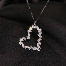 Fancy Shape Heart Necklace in Sterling Silver 925 with Zirconia