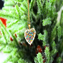 Heart Pendant in Multicolor Zirconia  , Sterling Silver 925,