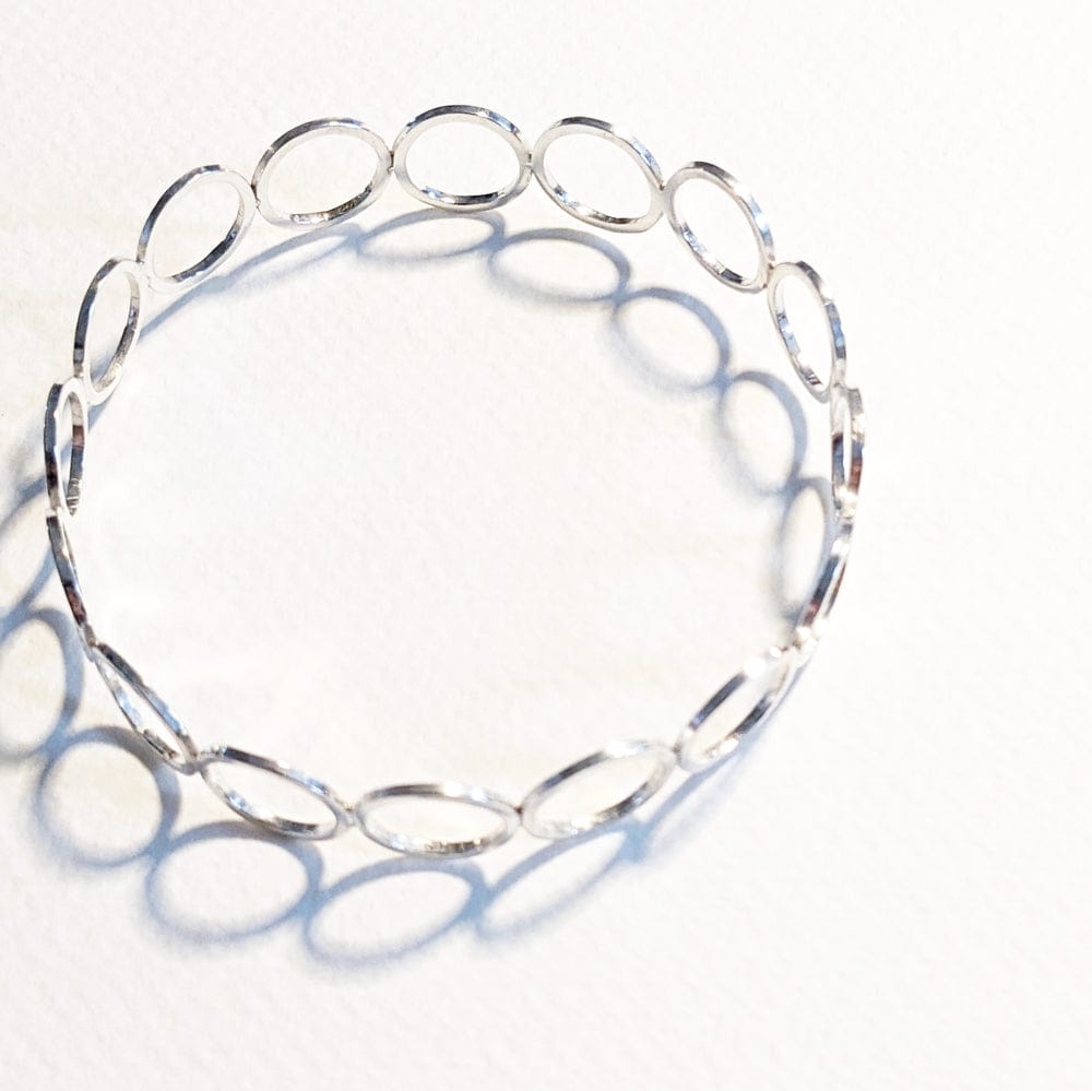 Delphine Circle Cuff Bracelet/Bangle Sterling Silver 925