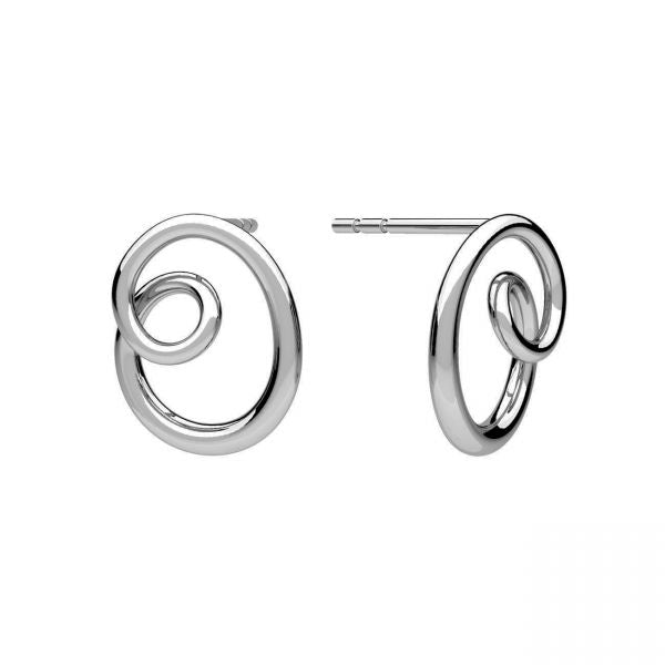 Sterling Silver 925 ,Twisted stud earring Electroform